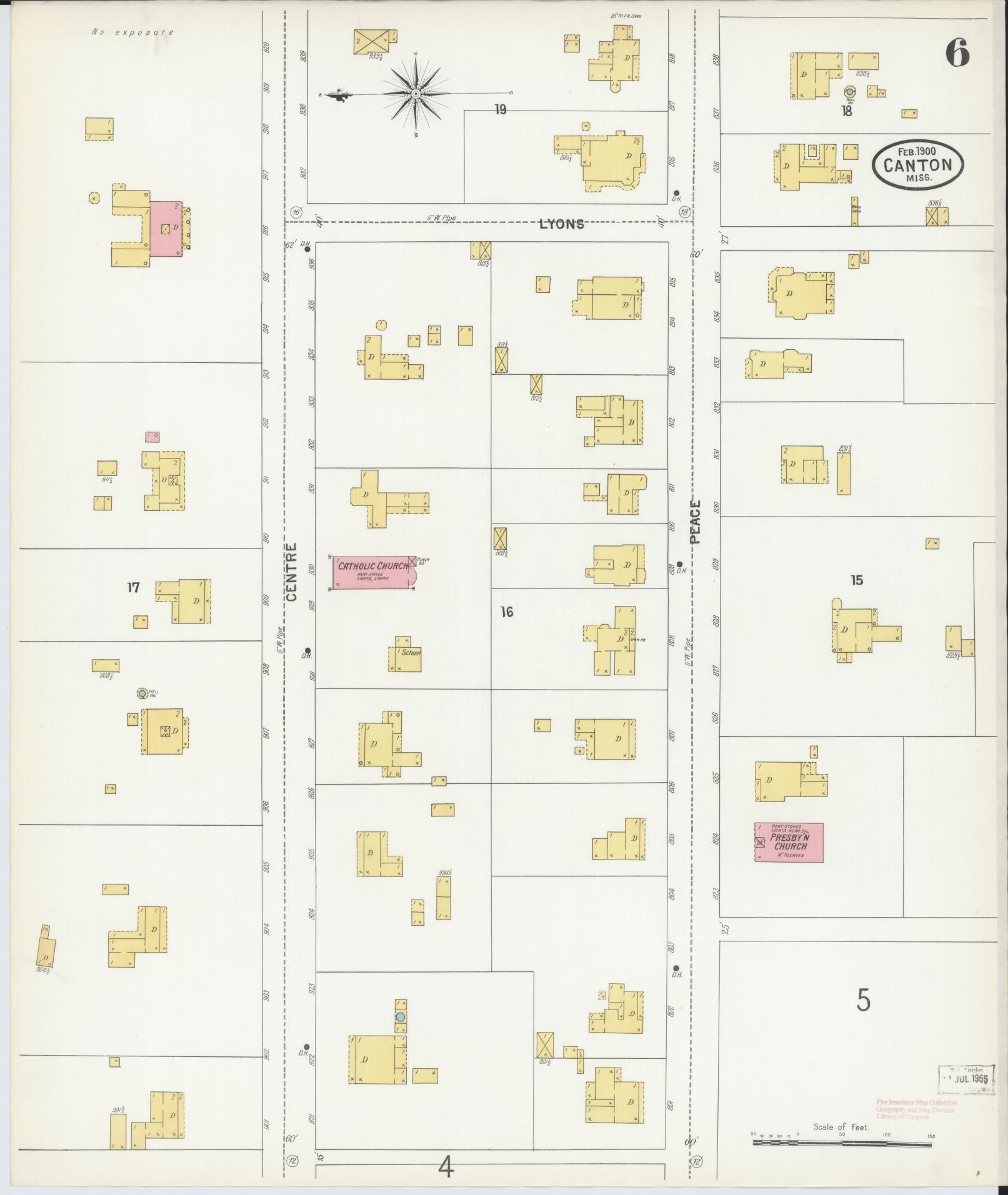 Sanborn Fire Insurance Map from Canton, Madison County, Mississippi (1900), Sheet #0006 - Complete Map Set gallery image, historic Sanborn map, vintage wall art, Mississippi Mississippi