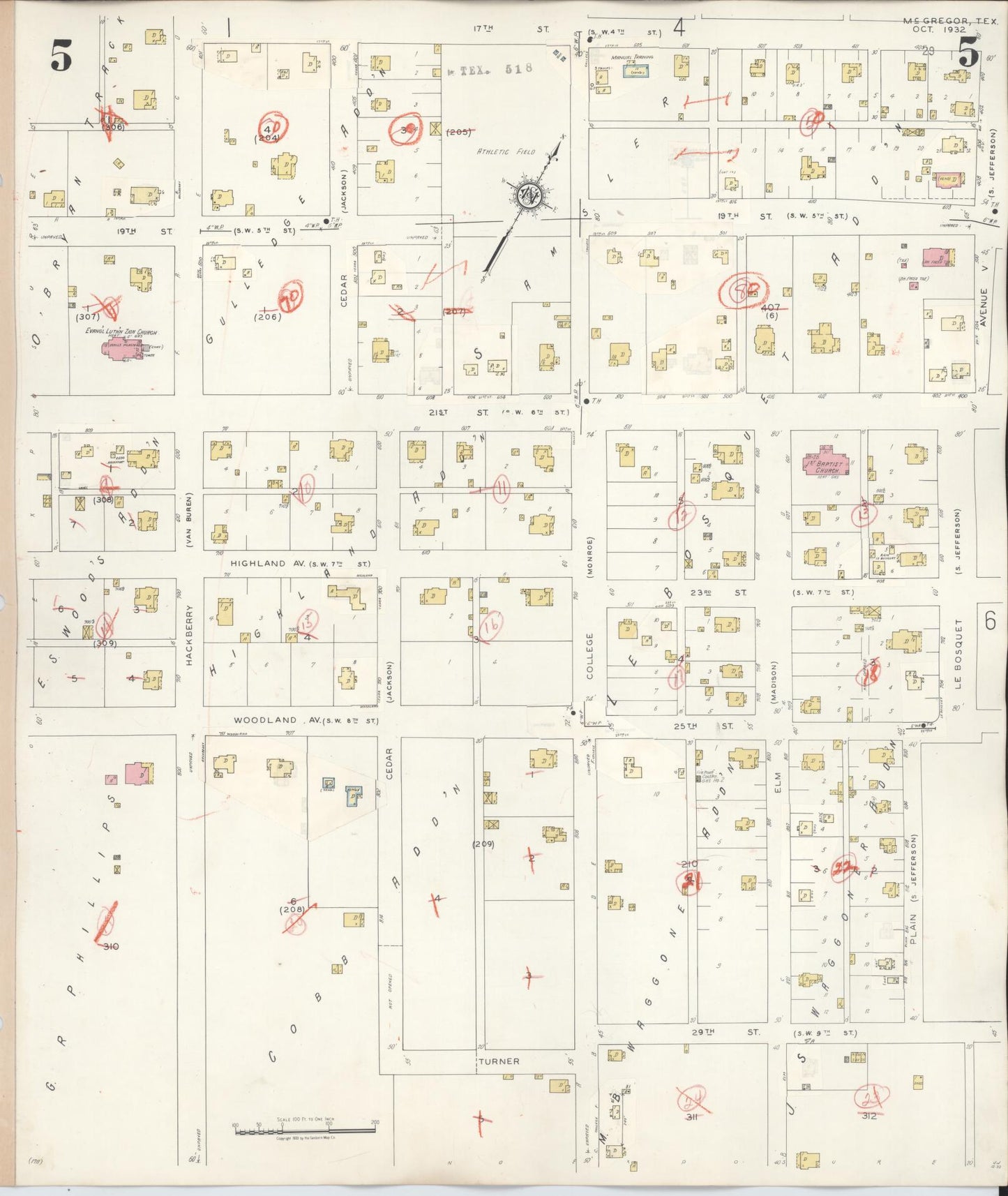 Sanborn Fire Insurance Map from McGregor, McLennan County, Texas (1942), Sheet #0005 - Historic Sanborn Fire Insurance Map Print, vintage old map wall art, antique decor, genealogy gift, Texas Texas map