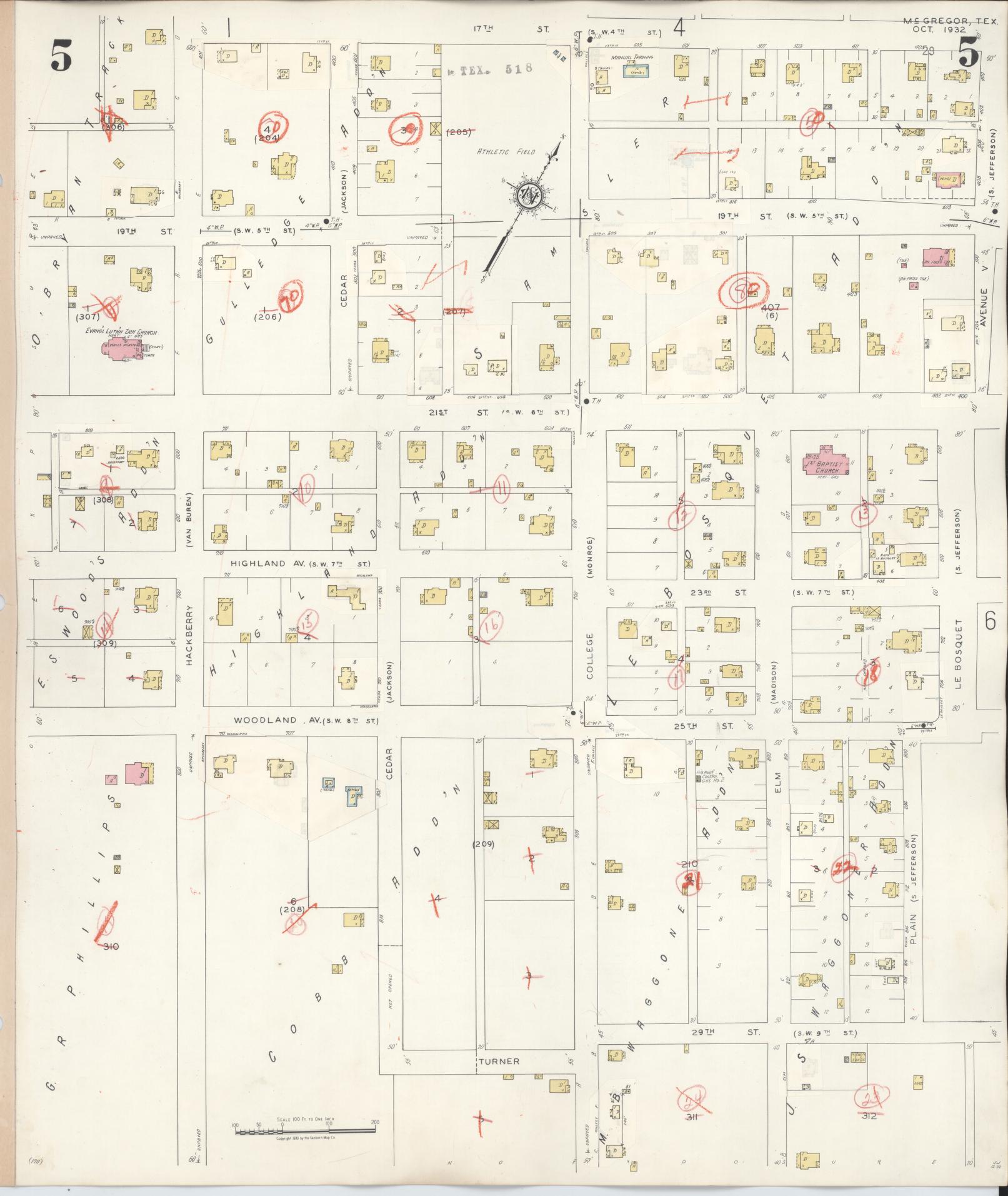 Sanborn Fire Insurance Map from McGregor, McLennan County, Texas (1942), Sheet #0005 - Historic Sanborn Fire Insurance Map Print, vintage old map wall art, antique decor, genealogy gift, Texas Texas map