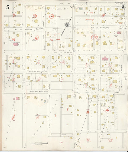 Sanborn Fire Insurance Map from McGregor, McLennan County, Texas (1942), Sheet #0005 - Historic Sanborn Fire Insurance Map Print, vintage old map wall art, antique decor, genealogy gift, Texas Texas map