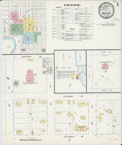 Sanborn Fire Insurance Map from Morris, Stevens County, Minnesota (1896), Sheet #0001 - Historic Sanborn Fire Insurance Map Print, vintage old map wall art, antique decor, genealogy gift, Minnesota Minnesota map