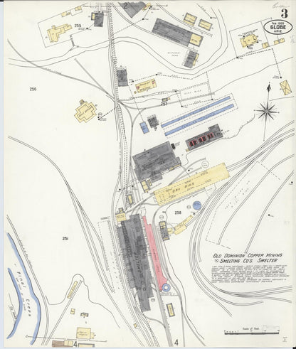 Sanborn Fire Insurance Map from Globe, Gila County, Arizona (1909), Sheet #0003 - Complete Map Set gallery image, historic Sanborn map, vintage wall art, Arizona Arizona