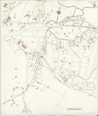 Sanborn Fire Insurance Map from Weston, Middlesex County, Massachusetts (1941), Sheet #0003 - Complete Map Set gallery image, historic Sanborn map, vintage wall art, Massachusetts Massachusetts