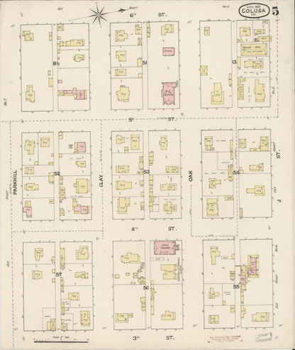 Sanborn Fire Insurance Map from Colusa, Colusa County, California (1889), Sheet #0005 - Historic Sanborn Fire Insurance Map Print, vintage old map wall art, antique decor, genealogy gift, California California map