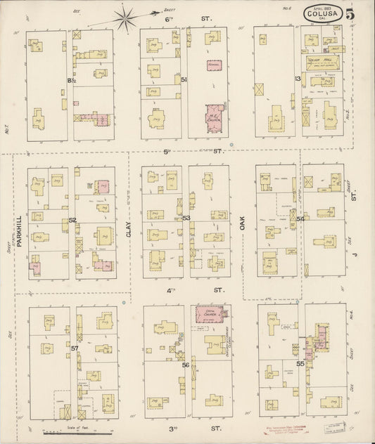 Sanborn Fire Insurance Map from Colusa, Colusa County, California (1889), Sheet #0005 - Historic Sanborn Fire Insurance Map Print, vintage old map wall art, antique decor, genealogy gift, California California map