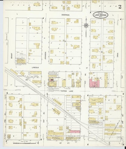 Sanborn Fire Insurance Map from Lake Odessa, Ionia County, Michigan (1912), Sheet #0002 - Complete Map Set gallery image, historic Sanborn map, vintage wall art, Michigan Michigan