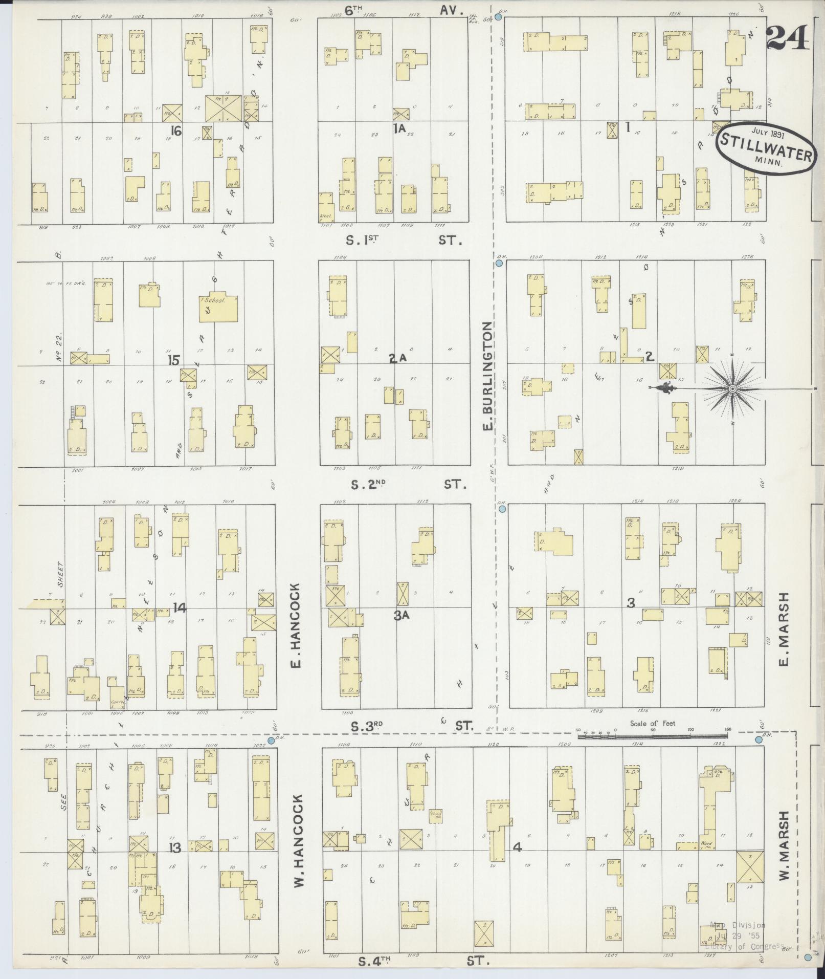 Sanborn Fire Insurance Map from Stillwater, Washington County, Minnesota (1891), Sheet #0024 - Complete Map Set gallery image, historic Sanborn map, vintage wall art, Minnesota Minnesota