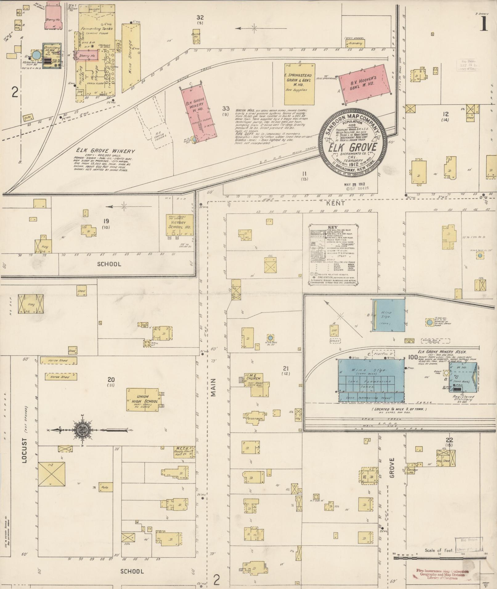 Sanborn Fire Insurance Map from Elk Grove, Sacramento County, California. (1912) – Historic Sanborn Fire Insurance Map Print