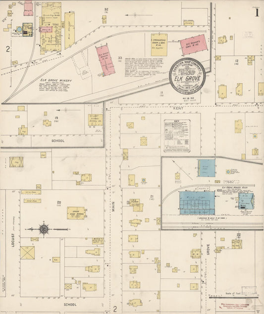 Sanborn Fire Insurance Map from Elk Grove, Sacramento County, California. (1912) – Historic Sanborn Fire Insurance Map Print