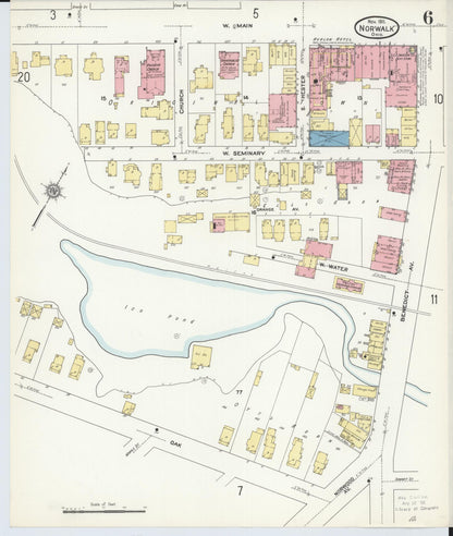 Sanborn Fire Insurance Map from Norwalk, Huron County, Ohio (1911), Sheet #0006 - Historic Sanborn Fire Insurance Map Print, vintage old map wall art, antique decor, genealogy gift, Ohio Ohio map