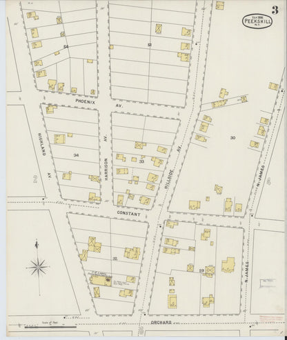 Sanborn Fire Insurance Map from Peekskill, Westchester County, New York (1895), Sheet #0003 - Complete Map Set gallery image, historic Sanborn map, vintage wall art, New York New York