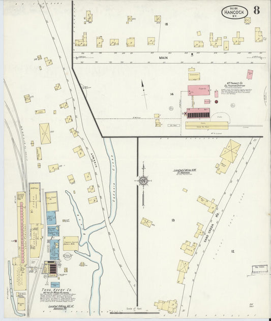 Sanborn Fire Insurance Map from Hancock, Delaware County, New York (1911), Sheet #0008 - Historic Sanborn Fire Insurance Map Print, vintage old map wall art, antique decor, genealogy gift, Hancock Delaware map