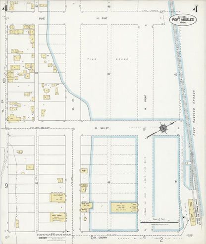 Sanborn Fire Insurance Map from Port Angeles, Clallam County, Washington (1924), Sheet #0004 - Complete Map Set gallery image, historic Sanborn map, vintage wall art, Washington Washington