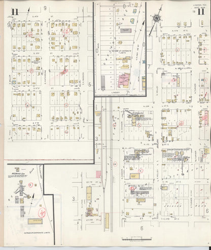 Sanborn Fire Insurance Map from Lamesa, Dawson County, Texas (1948), Sheet #0011 - Historic Sanborn Fire Insurance Map Print, vintage old map wall art, antique decor, genealogy gift, Texas Texas map