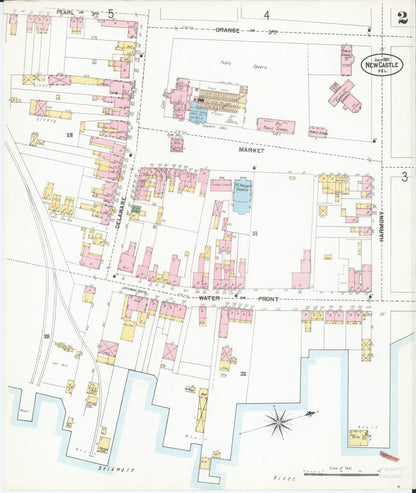 Sanborn Fire Insurance Map from New Castle, New Castle County, Delaware (1901), Sheet #0002 - Complete Map Set gallery image, historic Sanborn map, vintage wall art, Delaware Delaware