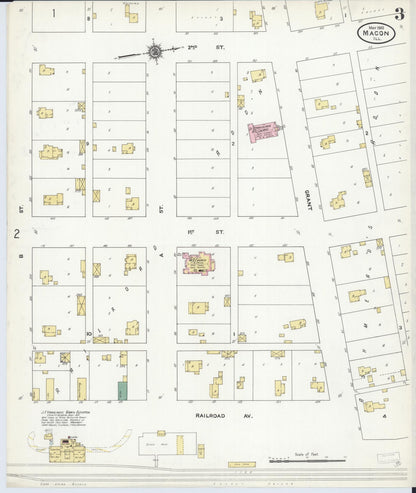 Sanborn Fire Insurance Map from Macon, Macon County, Illinois (1910), Sheet #0003 - Historic Sanborn Fire Insurance Map Print, vintage old map wall art, antique decor, genealogy gift, Illinois Illinois map