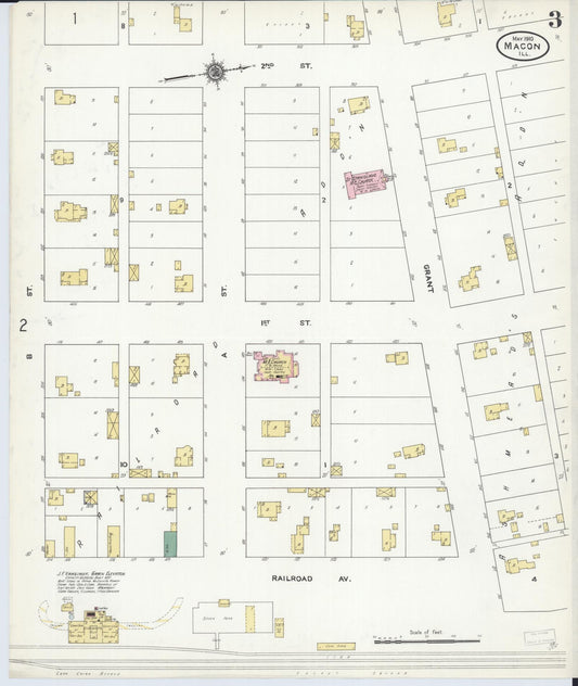 Sanborn Fire Insurance Map from Macon, Macon County, Illinois (1910), Sheet #0003 - Historic Sanborn Fire Insurance Map Print, vintage old map wall art, antique decor, genealogy gift, Illinois Illinois map