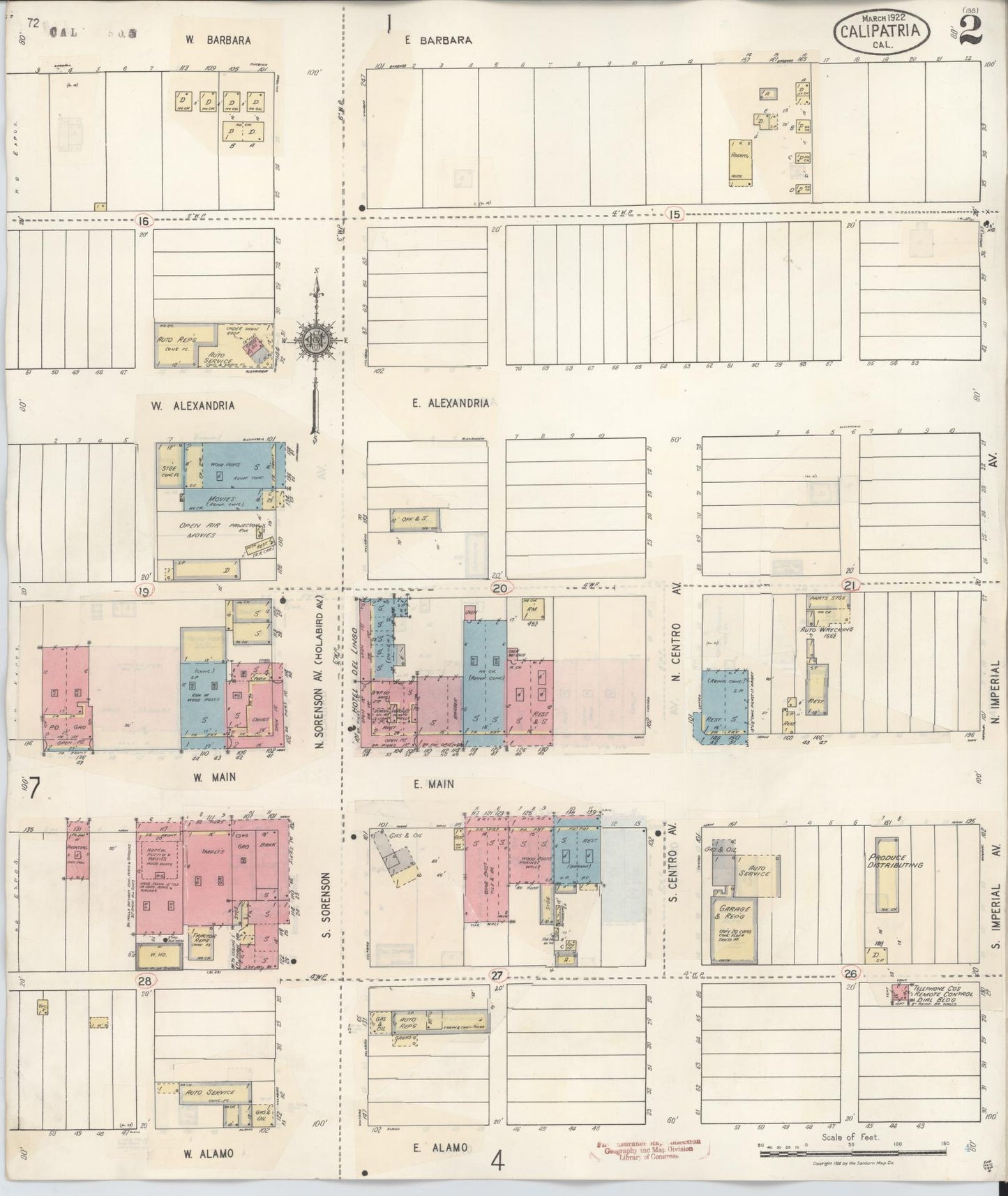 Sanborn Fire Insurance Map from Calipatria, Imperial County, California (1941), Sheet #0002 - Complete Map Set gallery image, historic Sanborn map, vintage wall art, California California