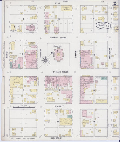 Sanborn Fire Insurance Map from Fayette, Howard County, Missouri (1889), Sheet #0002 - Complete Map Set gallery image, historic Sanborn map, vintage wall art, Missouri Missouri