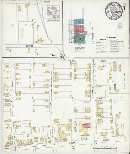 Sanborn Fire Insurance Map from Williamstown, Dauphin County, Pennsylvania (1902), Sheet #0001 - Complete Map Set gallery image, historic Sanborn map, vintage wall art, Pennsylvania Pennsylvania
