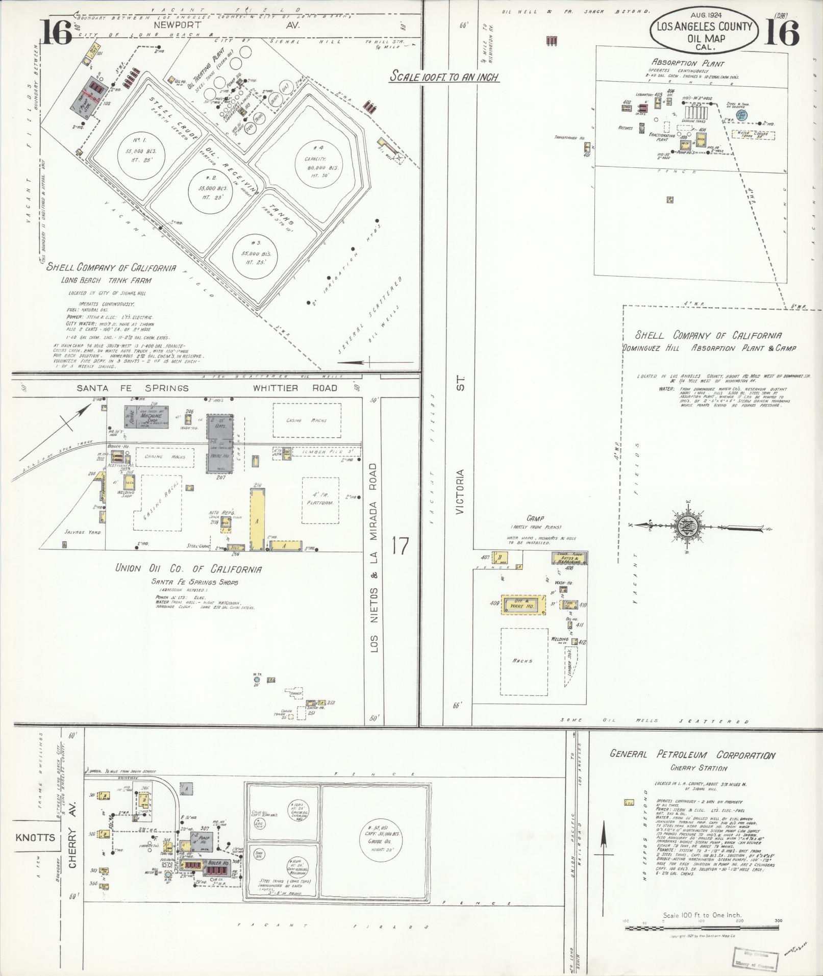 Sanborn Fire Insurance Map from Los Angeles Co., Los Angeles County, California (1924), Sheet #0016 - Historic Sanborn Fire Insurance Map Print, vintage old map wall art, antique decor, genealogy gift, California California map