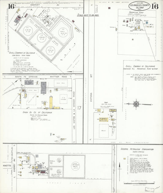 Sanborn Fire Insurance Map from Los Angeles Co., Los Angeles County, California (1924), Sheet #0016 - Historic Sanborn Fire Insurance Map Print, vintage old map wall art, antique decor, genealogy gift, California California map