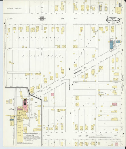 Sanborn Fire Insurance Map from Port Clinton, Ottawa County, Ohio (1910), Sheet #0006 - Complete Map Set gallery image, historic Sanborn map, vintage wall art, Ohio Ohio