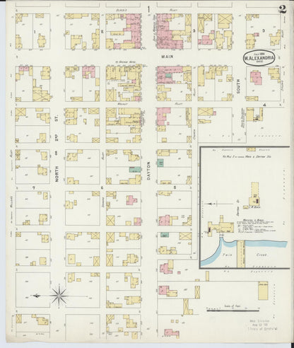 Sanborn Fire Insurance Map from West Alexandria, Preble County, Ohio (1896), Sheet #0002 - Complete Map Set gallery image, historic Sanborn map, vintage wall art, Ohio Ohio