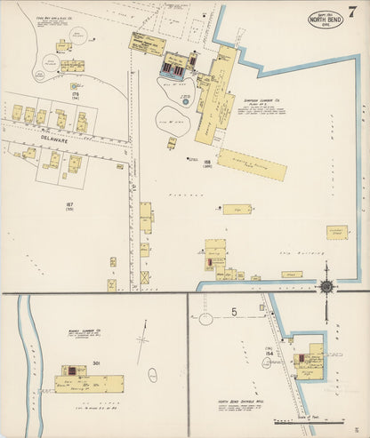 Sanborn Fire Insurance Map from North Bend, Coos County, Oregon (1911), Sheet #0007 - Complete Map Set gallery image, historic Sanborn map, vintage wall art, Oregon Oregon