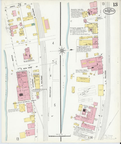 Sanborn Fire Insurance Map from Rochester, Beaver County, Pennsylvania (1908), Sheet #0013 - Complete Map Set gallery image, historic Sanborn map, vintage wall art, Pennsylvania Pennsylvania