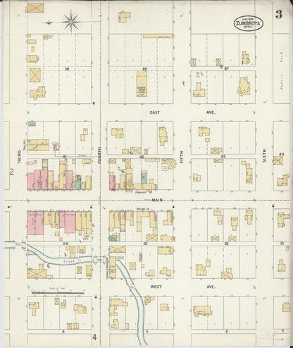 Sanborn Fire Insurance Map from Zumbrota, Goodhue County, Minnesota (1899), Sheet #0003 - Historic Sanborn Fire Insurance Map Print, vintage old map wall art, antique decor, genealogy gift, Minnesota Minnesota map