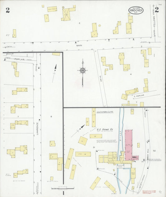 Sanborn Fire Insurance Map from Andover, Merrimack County, New Hampshire (1929), Sheet #0002 - Historic Sanborn Fire Insurance Map Print, vintage old map wall art, antique decor, genealogy gift, New Hampshire New Hampshire map