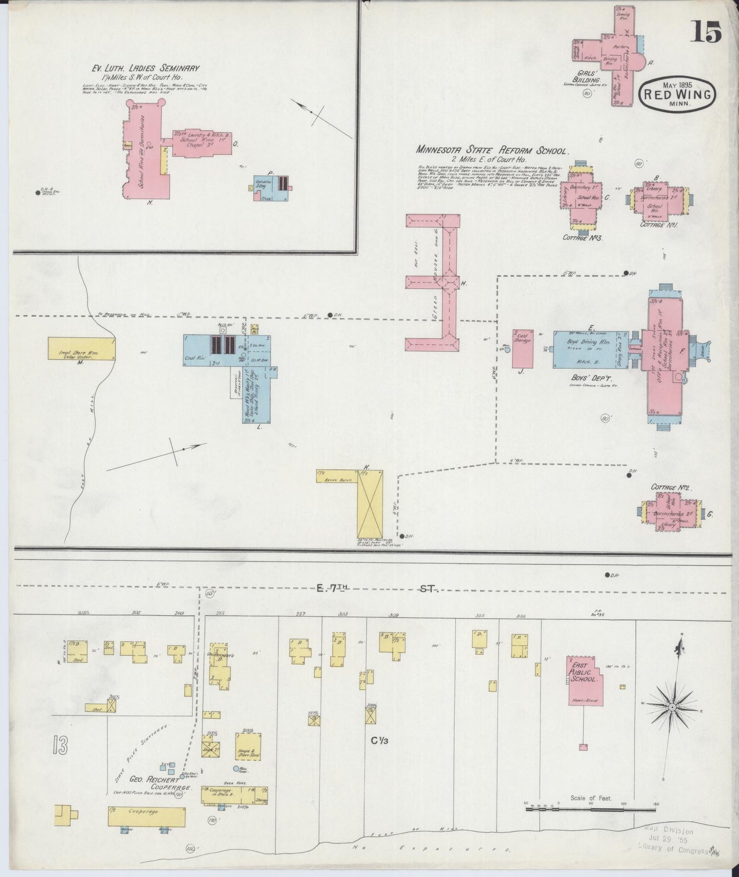 Sanborn Fire Insurance Map from Red Wing, Goodhue County, Minnesota (1895), Sheet #0015 - Complete Map Set gallery image, historic Sanborn map, vintage wall art, Minnesota Minnesota