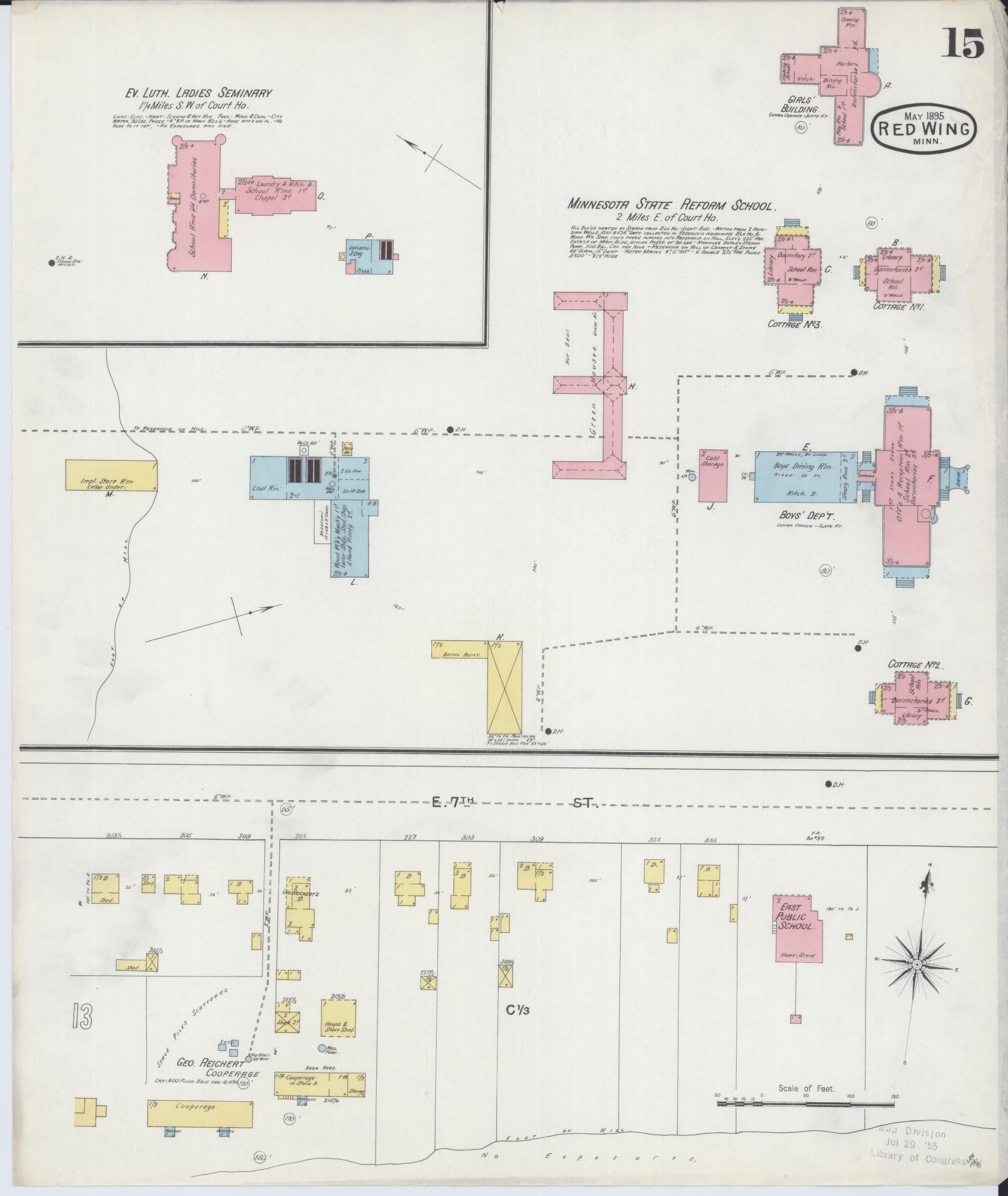 Sanborn Fire Insurance Map from Red Wing, Goodhue County, Minnesota (1895), Sheet #0015 - Complete Map Set gallery image, historic Sanborn map, vintage wall art, Minnesota Minnesota