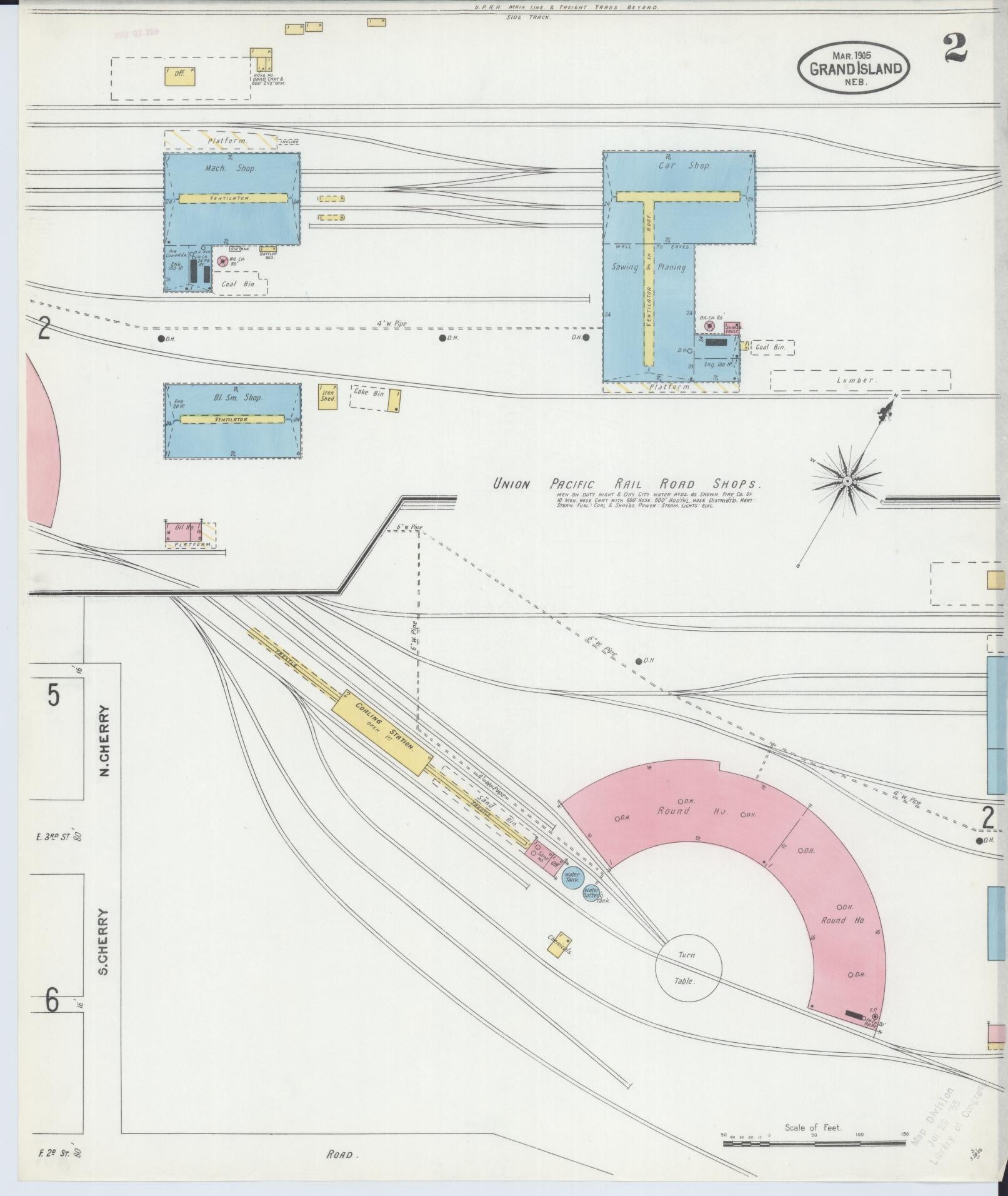 Sanborn Fire Insurance Map from Grand Island, Hall County, Nebraska (1905), Sheet #0002 - Complete Map Set gallery image, historic Sanborn map, vintage wall art, Nebraska Nebraska
