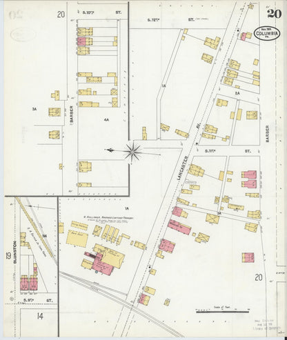 Sanborn Fire Insurance Map from Columbia, Lancaster County, Pennsylvania (1904), Sheet #0020 - Complete Map Set gallery image, historic Sanborn map, vintage wall art, Pennsylvania Pennsylvania