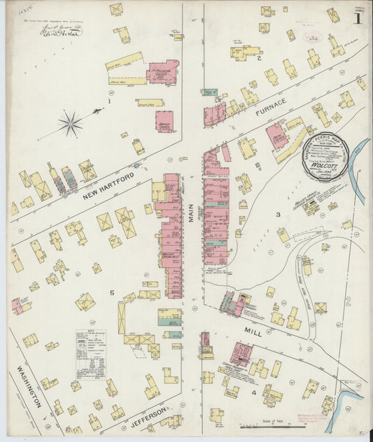 Sanborn Fire Insurance Map from Wolcott, Wayne County, New York (1894), Sheet #0001 - Complete Map Set gallery image, historic Sanborn map, vintage wall art, New York New York