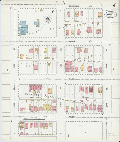 Sanborn Fire Insurance Map from Canon City, Fremont County, Colorado (1901), Sheet #0004 - Complete Map Set gallery image, historic Sanborn map, vintage wall art, Colorado Colorado