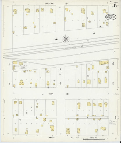 Sanborn Fire Insurance Map from Newkirk, Kay County, Oklahoma (1907), Sheet #0006 - Complete Map Set gallery image, historic Sanborn map, vintage wall art, Oklahoma Oklahoma