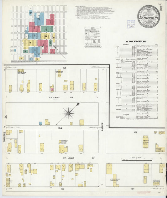 Sanborn Fire Insurance Map from Egg Harbor City, Atlantic County, New Jersey (1908), Sheet #0001 - Complete Map Set gallery image, historic Sanborn map, vintage wall art, New Jersey New Jersey