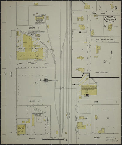 Sanborn Fire Insurance Map from Mineola, Wood County, Texas (1912), Sheet #0005 - Complete Map Set gallery image, historic Sanborn map, vintage wall art, Texas Texas