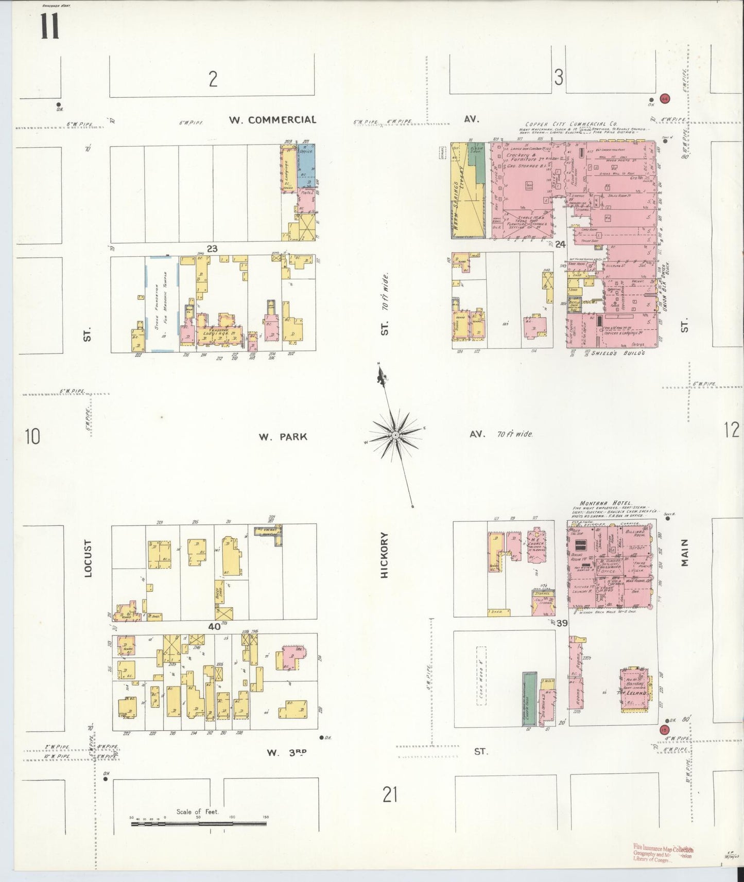 Sanborn Fire Insurance Map from Anaconda, Deer Lodge County, Montana (1903), Sheet #0011 - Complete Map Set gallery image, historic Sanborn map, vintage wall art, Montana Montana