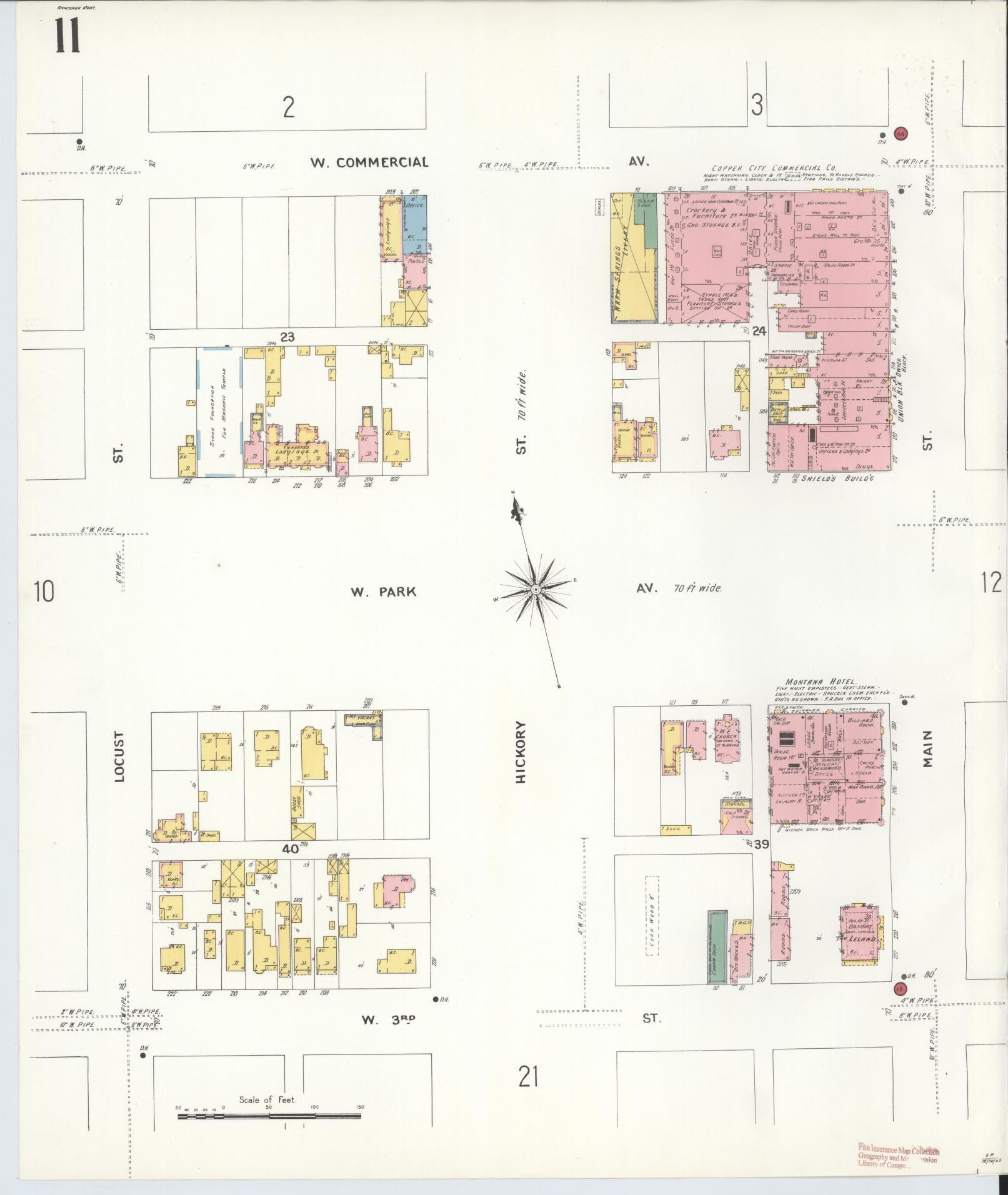 Sanborn Fire Insurance Map from Anaconda, Deer Lodge County, Montana (1903), Sheet #0011 - Complete Map Set gallery image, historic Sanborn map, vintage wall art, Montana Montana
