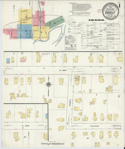 Sanborn Fire Insurance Map from Unadilla, Otsego County, New York (1910), Sheet #0001 - Complete Map Set gallery image, historic Sanborn map, vintage wall art, New York New York