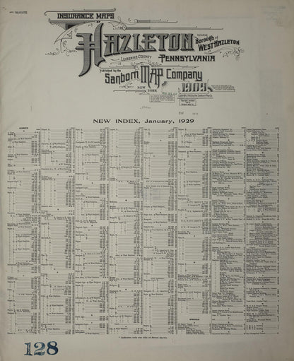 Sanborn Fire Insurance Map from Hazleton, Luzerne County, Pennsylvania (1946), Sheet #0001 - Historic Sanborn Fire Insurance Map Print, vintage old map wall art, antique decor, genealogy gift, Pennsylvania Pennsylvania map