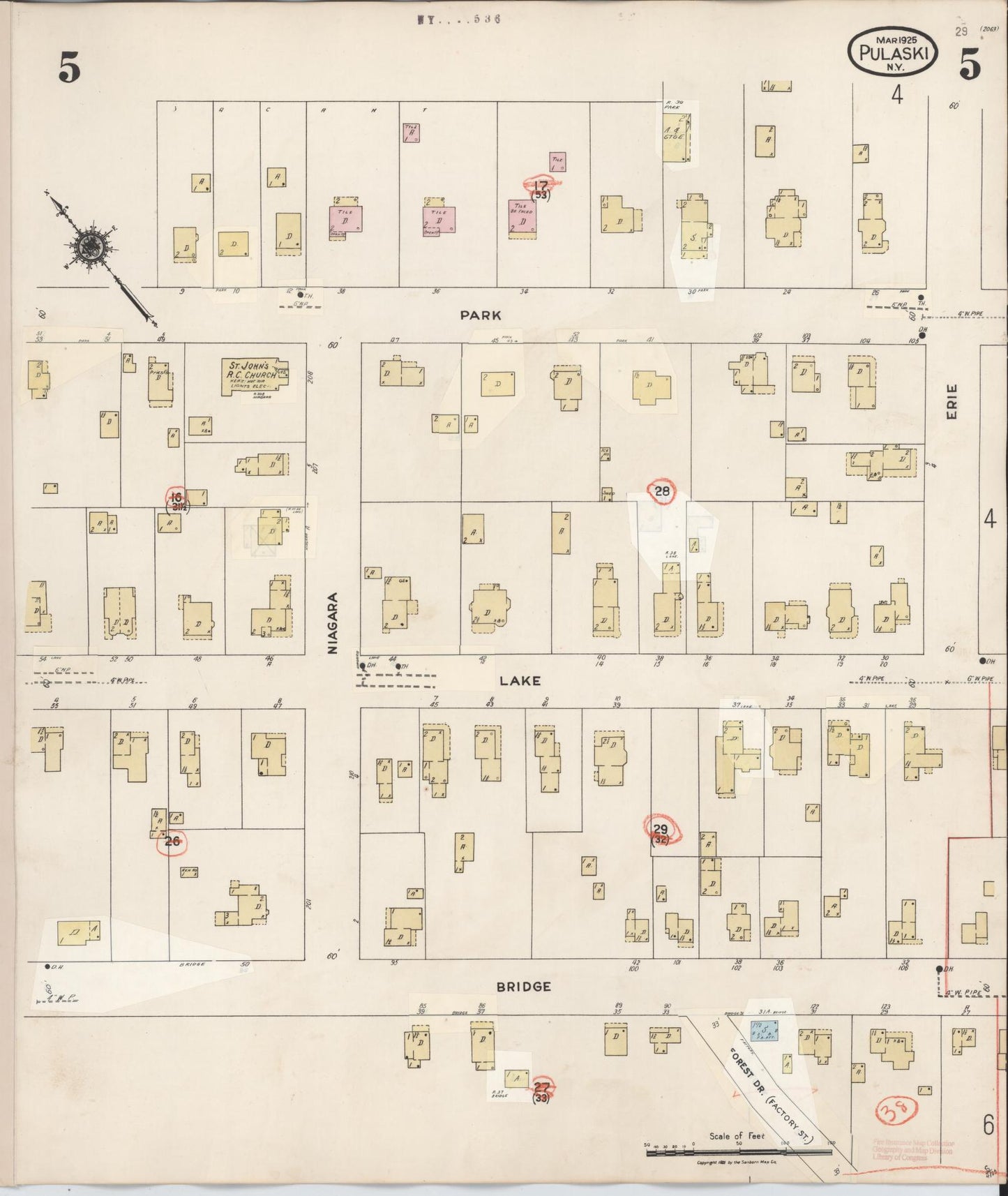 Sanborn Fire Insurance Map from Pulaski, Oswego County, New York (1959), Sheet #0005 - Complete Map Set gallery image, historic Sanborn map, vintage wall art, New York New York