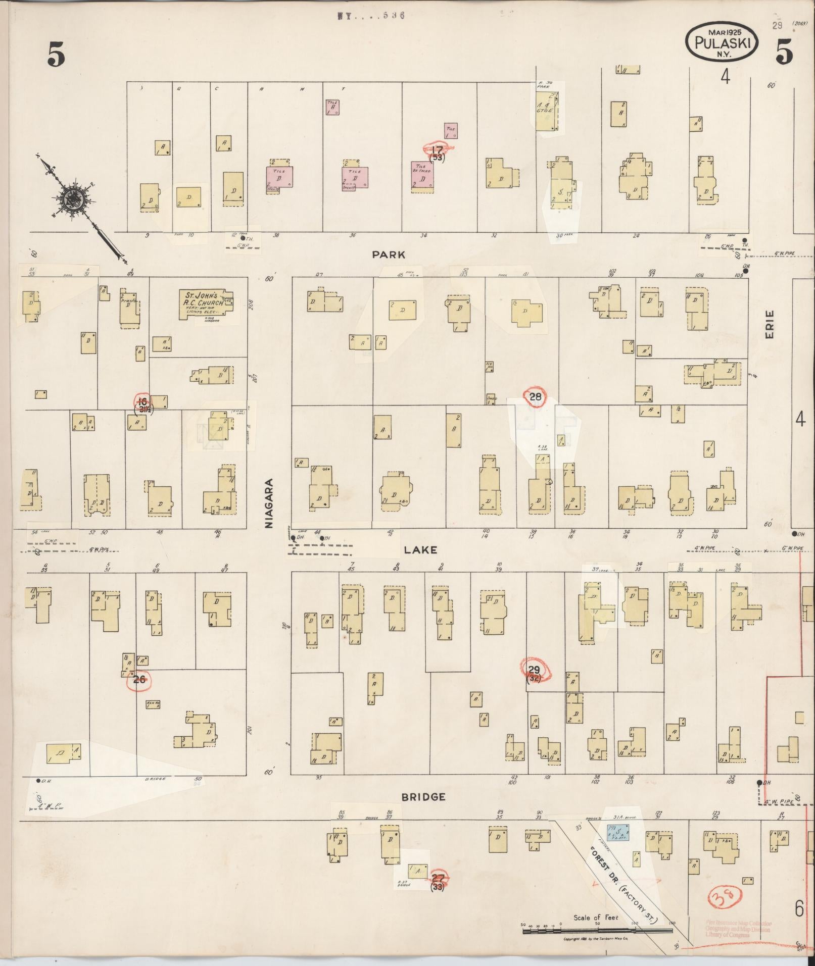 Sanborn Fire Insurance Map from Pulaski, Oswego County, New York (1959), Sheet #0005 - Complete Map Set gallery image, historic Sanborn map, vintage wall art, New York New York