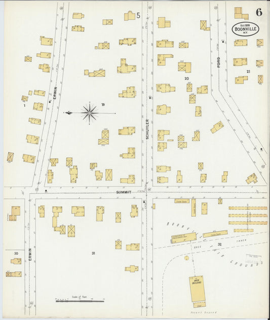 Sanborn Fire Insurance Map from Boonville, Oneida County, New York (1899), Sheet #0006 - Historic Sanborn Fire Insurance Map Print, vintage old map wall art, antique decor, genealogy gift, New York New York map