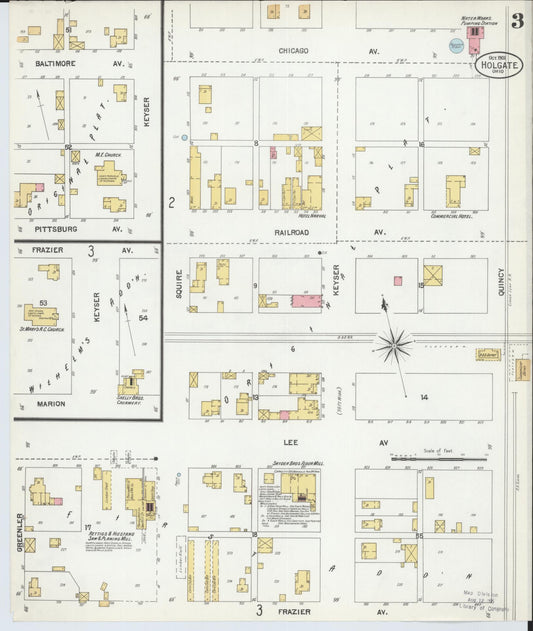 Sanborn Fire Insurance Map from Holgate, Henry County, Ohio (1901), Sheet #0003 - Historic Sanborn Fire Insurance Map Print, vintage old map wall art, antique decor, genealogy gift, Ohio Ohio map