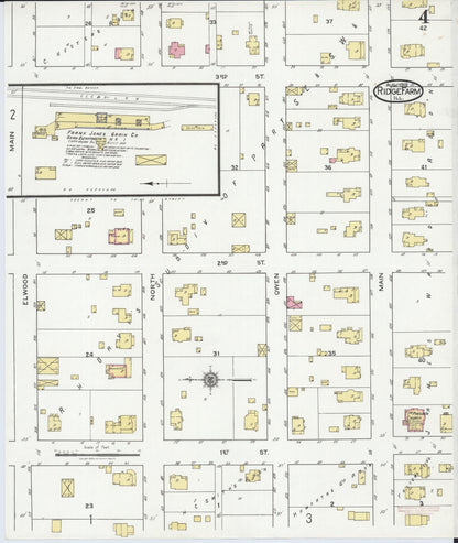Sanborn Fire Insurance Map from Ridge Farm, Vermilion County, Illinois (1919), Sheet #0004 - Complete Map Set gallery image, historic Sanborn map, vintage wall art, Illinois Illinois